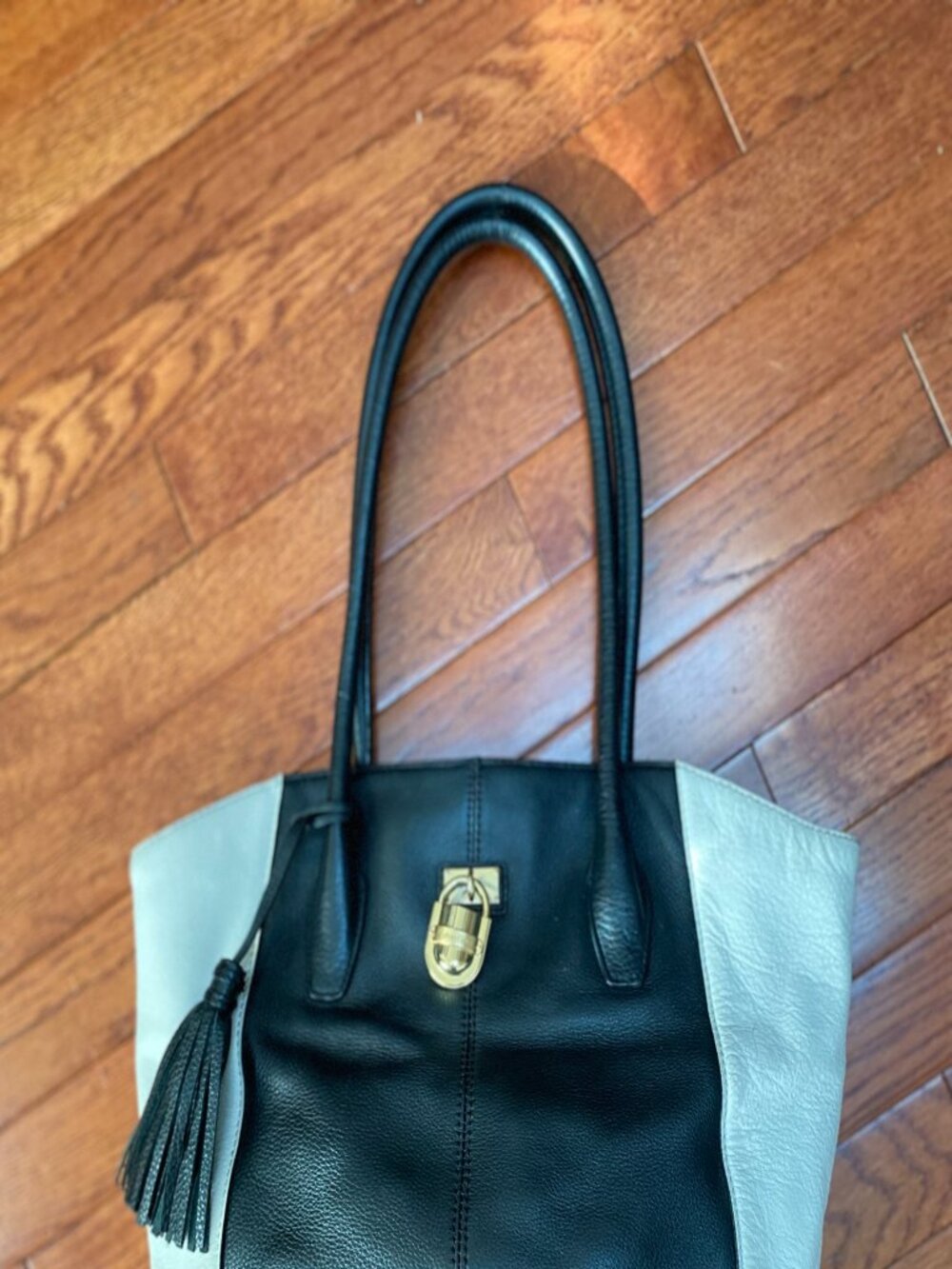 Calvin Klein black and white leather purse